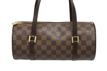 Load image into Gallery viewer, 極美品 LOUIS VUITTON ルイヴィトン ハンドバッグ ドラム型 筒状 ダミエ パピヨン26 N51304 ブラウン ゴールド金具 中古 4b009354