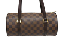 Load image into Gallery viewer, 極美品 LOUIS VUITTON ルイヴィトン ハンドバッグ ドラム型 筒状 ダミエ パピヨン26 N51304 ブラウン ゴールド金具 中古 4b009354