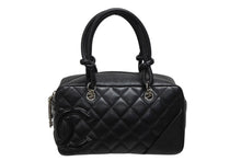 Load image into Gallery viewer, 極美品 CHANEL シャネル スモール ボーリングバッグ ハンドバッグ A29792 12番台 ココマーク カーフスキン キルティング ブラック 中古 4b009355