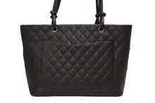 画像をギャラリービューアに読み込む, CHANEL シャネル カンボンライン ラージトートバッグ 10番台 A25169 ココマーク カーフスキン パテントレザー ブラウン 美品 中古 4b009356