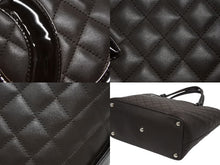 画像をギャラリービューアに読み込む, CHANEL シャネル カンボンライン ラージトートバッグ 10番台 A25169 ココマーク カーフスキン パテントレザー ブラウン 美品 中古 4b009356
