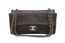 画像をギャラリービューアに読み込む, CHANEL シャネル ワイルドステッチ Wチェーンショルダーバッグ 10番台 ココマーク キャビアスキン ブラウン 美品 中古 4b009362