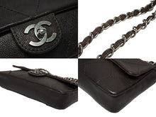 画像をギャラリービューアに読み込む, CHANEL シャネル ワイルドステッチ Wチェーンショルダーバッグ 10番台 ココマーク キャビアスキン ブラウン 美品 中古 4b009362