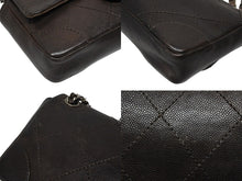 画像をギャラリービューアに読み込む, CHANEL シャネル ワイルドステッチ Wチェーンショルダーバッグ 10番台 ココマーク キャビアスキン ブラウン 美品 中古 4b009362