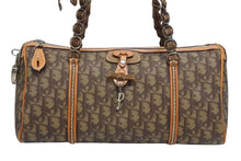 画像をギャラリービューアに読み込む, Christian Dior クリスチャンディオール ロマンティックライン ハンドバッグ LCS44706 トロッター柄 PVC レザー ブラウン 美品 中古 4b009363