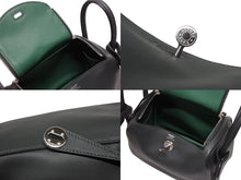 画像をギャラリービューアに読み込む, 新品未使用 HERMES エルメス ハンドバッグ リンディミニ カーキ シルバー金具 ヴォースイフト W刻印 中古 4b009364