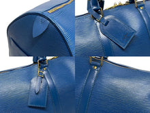 画像をギャラリービューアに読み込む, 極美品 LOUIS VUITTON ルイヴィトン エピ キーポル55 ボストンバッグ レザー ブルー M42955 ロゴ 旅行バッグ 青 鞄 中古 4b009365
