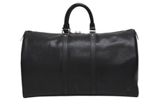 画像をギャラリービューアに読み込む, 極美品 LOUIS VUITTON ルイヴィトン キーポル45 ボストンバッグ M59152 エピレザー ブラック ゴールド金具 中古 4b009366