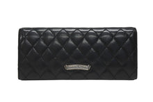 画像をギャラリービューアに読み込む, CHROME HEARTS クロムハーツ ディナーバッグ クラッチバッグ ラージクロス マトラッセ ラムスキン ブラック 中古 4b009367