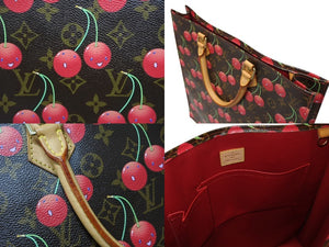 極美品 LOUIS VUITTON ルイヴィトン モノグラム チェリー サックプラ トートバッグ ブラウン M95010 村上隆 2005年春夏 中古 4b009368