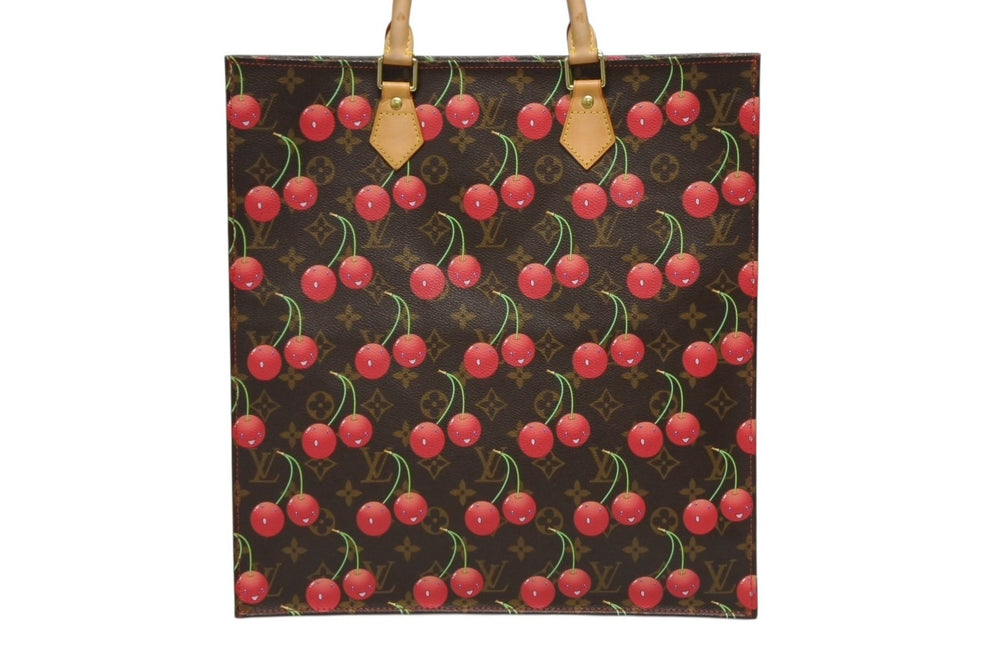 極美品 LOUIS VUITTON ルイヴィトン モノグラム チェリー サックプラ トートバッグ ブラウン M95010 村上隆 2005年春夏 中古 4b009368
