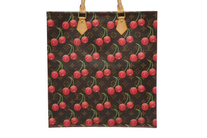 極美品 LOUIS VUITTON ルイヴィトン モノグラム チェリー サックプラ トートバッグ ブラウン M95010 村上隆 2005年春夏 中古 4b009368
