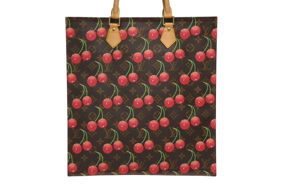 極美品 LOUIS VUITTON ルイヴィトン モノグラム チェリー サックプラ トートバッグ ブラウン M95010 村上隆 2005年春夏 中古 4b009368