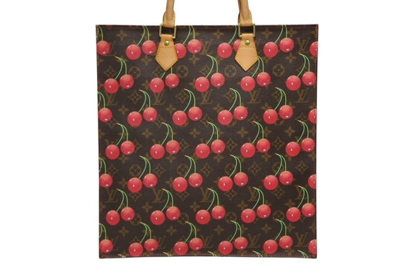 極美品 LOUIS VUITTON ルイヴィトン モノグラム チェリー サックプラ トートバッグ ブラウン M95010 村上隆 2005年春夏 中古 4b009368