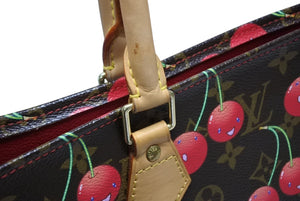 極美品 LOUIS VUITTON ルイヴィトン モノグラム チェリー サックプラ トートバッグ ブラウン M95010 村上隆 2005年春夏 中古 4b009368