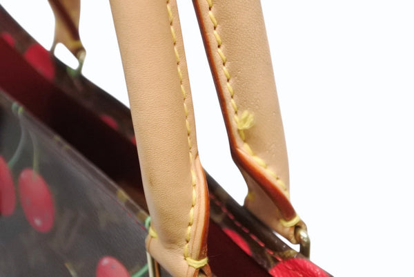 極美品 LOUIS VUITTON ルイヴィトン モノグラム チェリー サックプラ トートバッグ ブラウン M95010 村上隆 2005年春夏 中古 4b009368