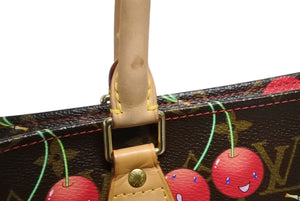 極美品 LOUIS VUITTON ルイヴィトン モノグラム チェリー サックプラ トートバッグ ブラウン M95010 村上隆 2005年春夏 中古 4b009368
