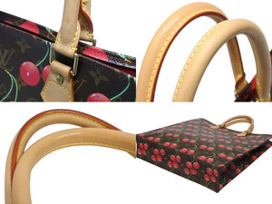 極美品 LOUIS VUITTON ルイヴィトン モノグラム チェリー サックプラ トートバッグ ブラウン M95010 村上隆 2005年春夏 中古 4b009368