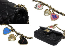 画像をギャラリービューアに読み込む, CHANEL シャネル ミニミニマトラッセ チェーンショルダーポーチ 12番台 ココマーク ラムスキン ブラック 美品 中古 4b009370