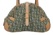 画像をギャラリービューアに読み込む, 極美品 Christian Dior クリスチャンディオール ダブルサドルバッグ ハンドバッグ PZ0901 トロッター柄 カーキ 中古 4b009371