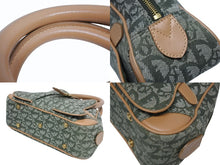 画像をギャラリービューアに読み込む, 極美品 Christian Dior クリスチャンディオール ダブルサドルバッグ ハンドバッグ PZ0901 トロッター柄 カーキ 中古 4b009371