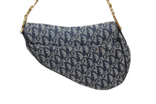 画像をギャラリービューアに読み込む, 極美品 Christian Dior クリスチャンディオール ワンショルダーバッグ サドルバッグ トロッター ガリアーノ期 キャンバス レザー ネイビー 中古 4b009373