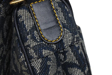 画像をギャラリービューアに読み込む, 極美品 Christian Dior クリスチャンディオール ワンショルダーバッグ サドルバッグ トロッター ガリアーノ期 キャンバス レザー ネイビー 中古 4b009373