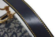 画像をギャラリービューアに読み込む, 極美品 Christian Dior クリスチャンディオール ワンショルダーバッグ サドルバッグ トロッター ガリアーノ期 キャンバス レザー ネイビー 中古 4b009373