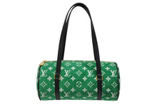 画像をギャラリービューアに読み込む, 新品同様 LOUIS VUITTON ルイヴィトン パピヨン26 モノグラム ジャガード ベルベット ハンド バッグ グリーン M46206 中古 4b009374