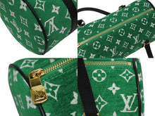画像をギャラリービューアに読み込む, 新品同様 LOUIS VUITTON ルイヴィトン パピヨン26 モノグラム ジャガード ベルベット ハンド バッグ グリーン M46206 中古 4b009374