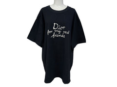 Christian Dior クリスチャンディオール 半袖Tシャツ 583J696A0849 サイズX3L グレー ネイビー ロゴ刺繍 美品 中古 4b009381