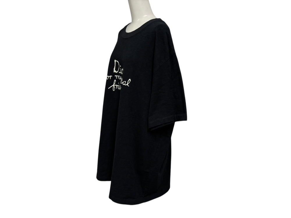 Christian Dior クリスチャンディオール 半袖Tシャツ 583J696A0849 サイズX3L グレー ネイビー ロゴ刺繍 美品 中古 4b009381