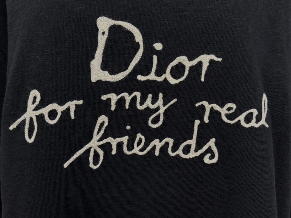 Christian Dior クリスチャンディオール 半袖Tシャツ 583J696A0849 サイズX3L グレー ネイビー ロゴ刺繍 美品 中古 4b009381