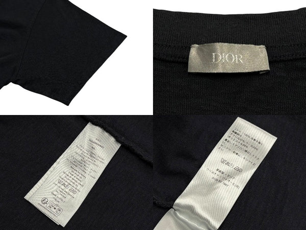 Christian Dior クリスチャンディオール 半袖Tシャツ 583J696A0849 サイズX3L グレー ネイビー ロゴ刺繍 美品 中古 4b009381