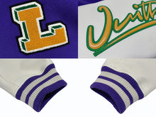 画像をギャラリービューアに読み込む, 新品同様 LOUIS VUITTON ルイヴィトン 22AW バーシティジャケット RM222 MJY HNL90E サイズ58 マルチパッチ パープル 中古 4b009394