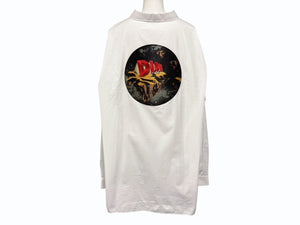 極美品 Christian Dior クリスチャンディオール 長袖 比翼ボタンシャツ 393C531A1581 サイズ44 マルチパッチ ホワイト 中古 4b009400
