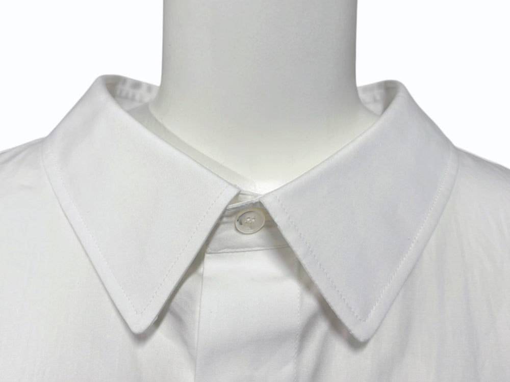 極美品 Christian Dior クリスチャンディオール 長袖 比翼ボタンシャツ 393C531A1581 サイズ44 マルチパッチ ホワイト 中古 4b009400
