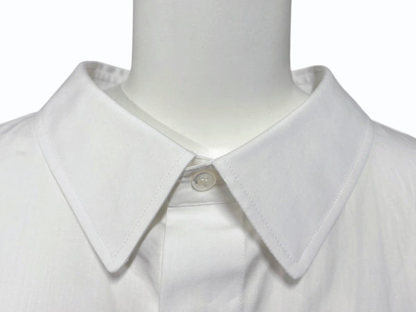 極美品 Christian Dior クリスチャンディオール 長袖 比翼ボタンシャツ 393C531A1581 サイズ44 マルチパッチ ホワイト 中古 4b009400