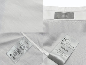 極美品 Christian Dior クリスチャンディオール 長袖 比翼ボタンシャツ 393C531A1581 サイズ44 マルチパッチ ホワイト 中古 4b009400