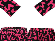 Load image into Gallery viewer, 極美品 LOUIS VUITTON ルイヴィトン レギンス 09SS スティーブンスプラウス グラフティモノグラム ピンク ブラック RW091T 中古 4b009413