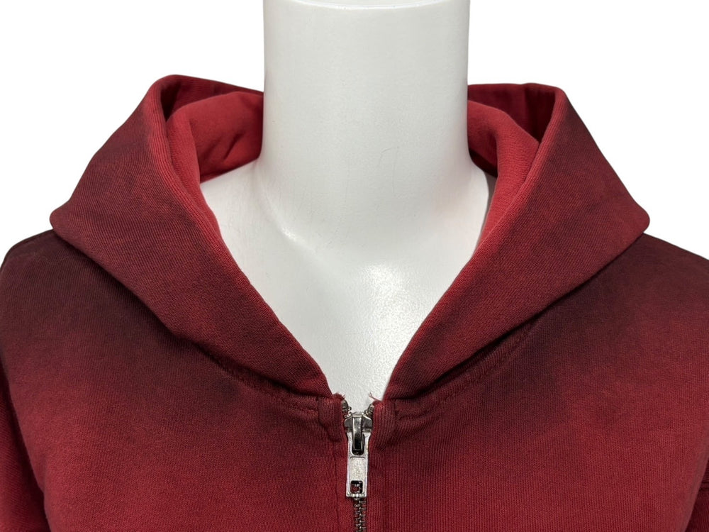 New and unused SLOWBUCKS Zip Up Hoodie Parka Size S Red Gradient Embroidery Used 4b009438