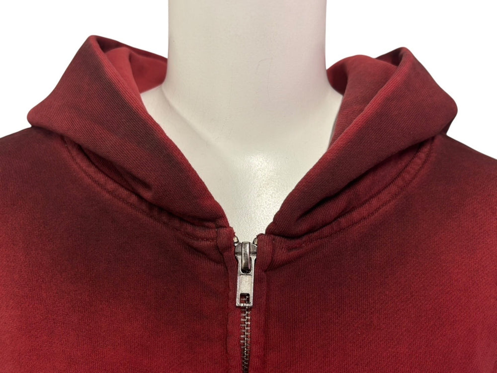 New and unused SLOWBUCKS Zip Up Hoodie Parka Size M Red Gradient Embroidery Used 4b009439