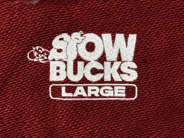 新品未使用 SLOWBUCKS スローバックス ジップアップフーディー パーカー サイズL レッド グラデーション 刺繍 中古 4b009441