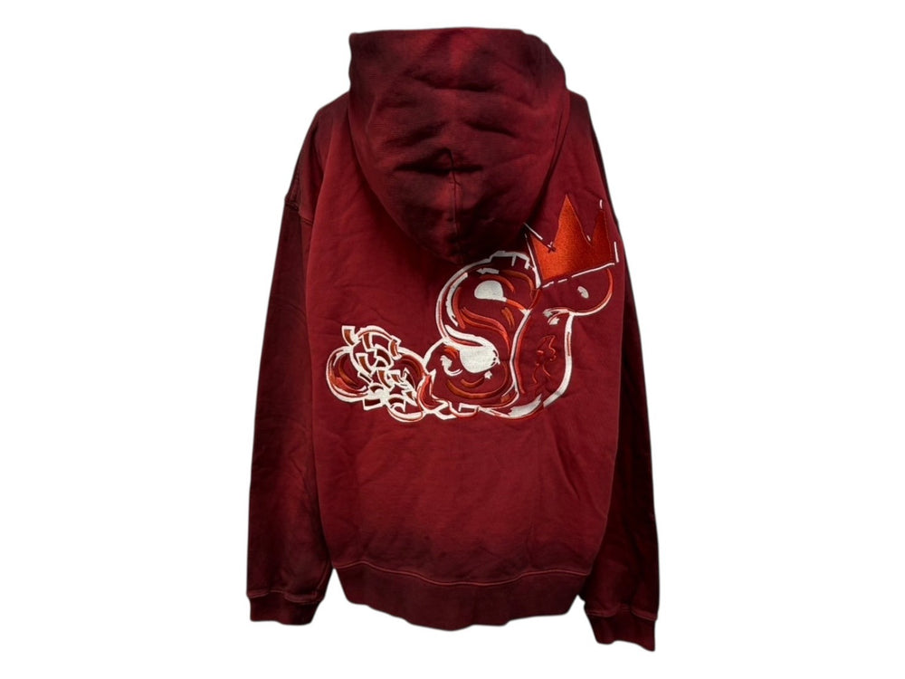 New and unused SLOWBUCKS Zip Up Hoodie Parka Size L Red Gradient Embroidery Used 4b009441