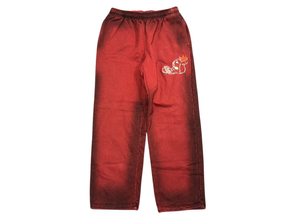 New and unused SLOW BUCKS Sweatpants Size M Red Gradient Embroidery Used 4b009450