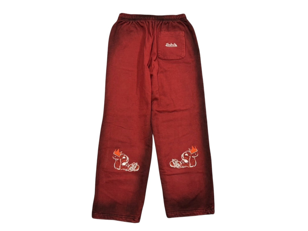 New and unused SLOWBUCKS Sweatpants Size L Red Gradient Embroidery Used 4b009454