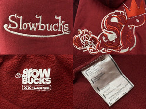 新品未使用 SLOWBUCKS スローバックス スウェットパンツ サイズXXL レッド グラデーション 刺繍 中古 4b009461