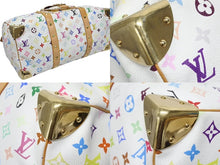 画像をギャラリービューアに読み込む, LOUIS VUITTON ルイヴィトン キーポル45 ボストンバッグ M92641 モノグラム マルチカラー ホワイト 村上隆 美品 中古 4b009463