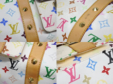 画像をギャラリービューアに読み込む, LOUIS VUITTON ルイヴィトン キーポル45 ボストンバッグ M92641 モノグラム マルチカラー ホワイト 村上隆 美品 中古 4b009463