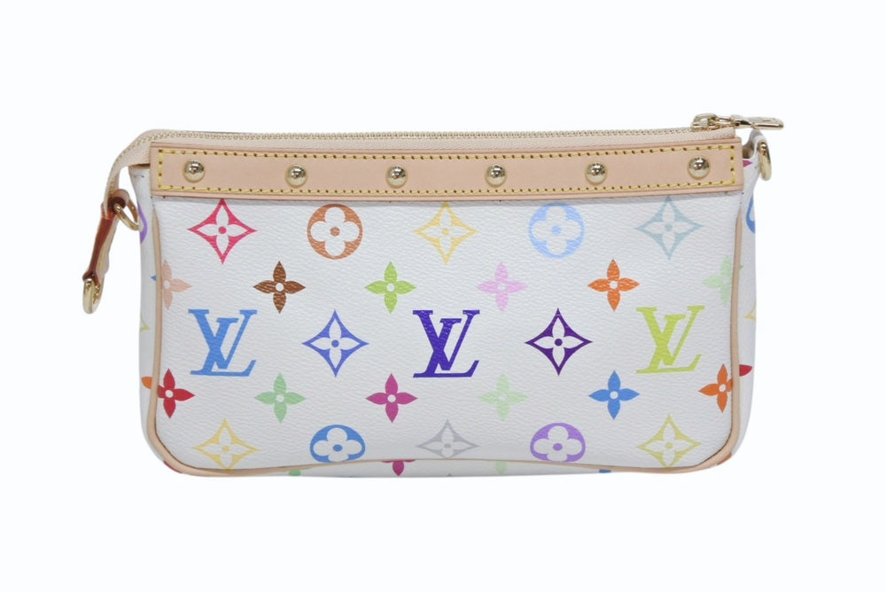 New and unused LOUIS VUITTON Takashi Murakami TM Pochette 24 years Accessoire M13404 White Used 4b009464